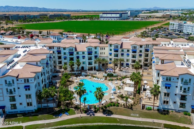 2511 W Queen Creek Rd Unit 116, Chandler, AZ 85248 - bird's eye view of a mountainous background and a pool area