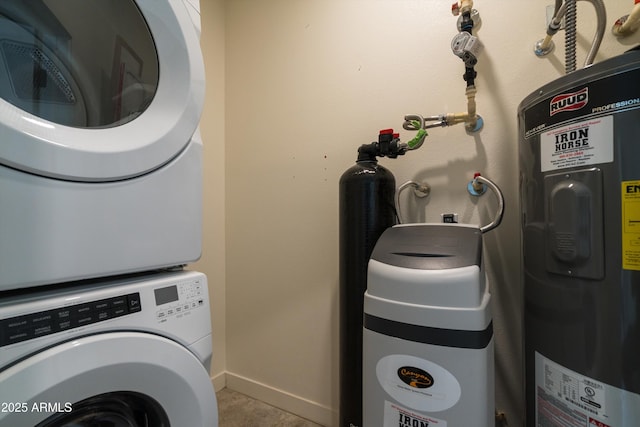 2511 W Queen Creek Rd Unit 116, Chandler, AZ 85248 - laundry area with stacked washer / drying machine and baseboards