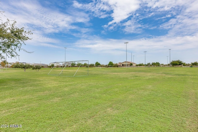 view of property's community with a yard