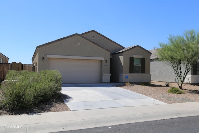 view of front of house with a garage