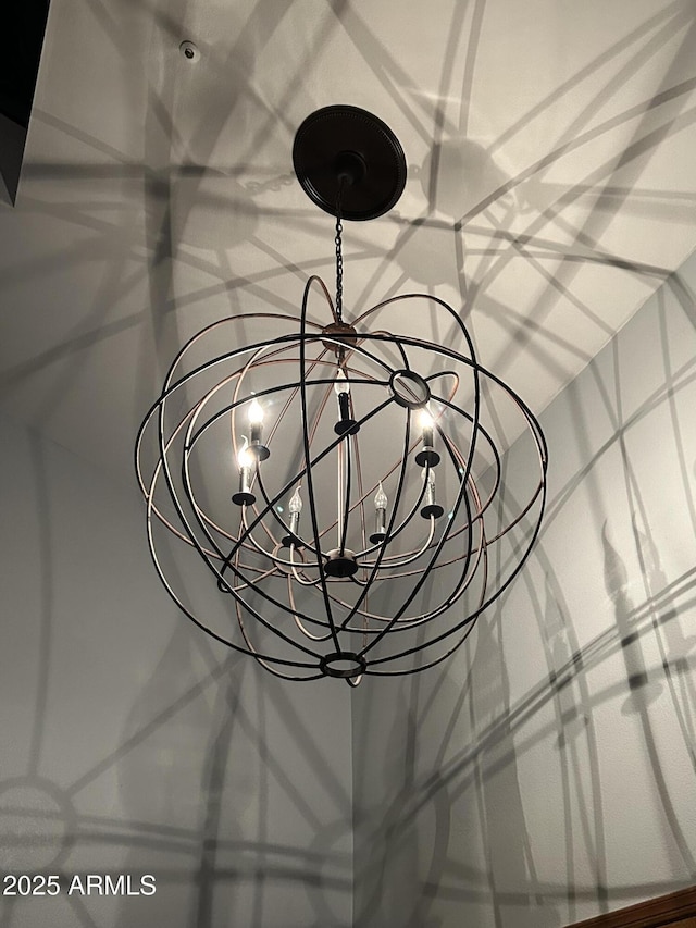interior details with an inviting chandelier