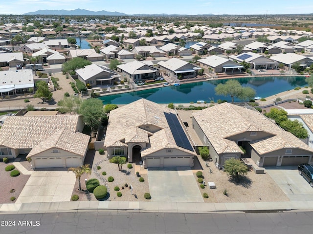 aerial view with a mountain view