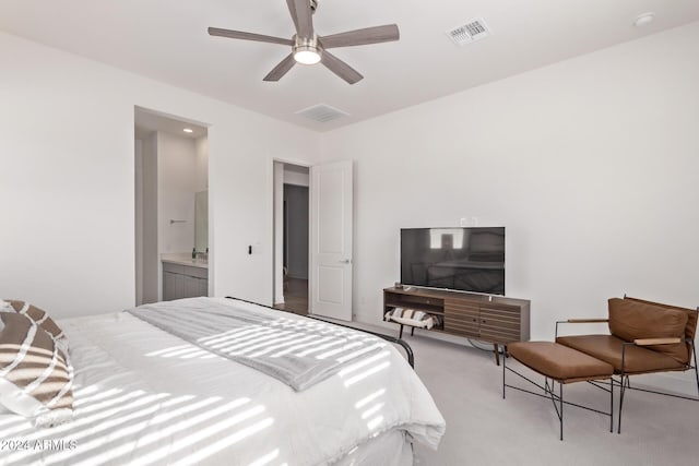 35612 N Lodestone Dr, San Tan Valley, AZ 85144 - carpeted bedroom with ceiling fan and connected bathroom