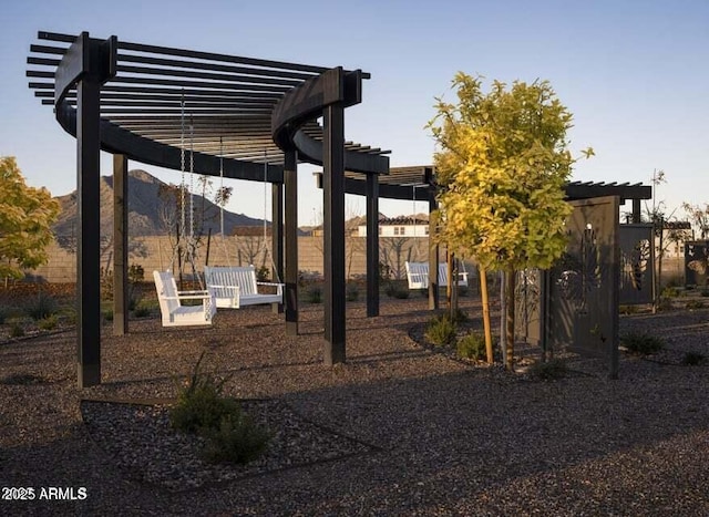 35612 N Lodestone Dr, San Tan Valley, AZ 85144 - view of yard with a pergola and a mountain view