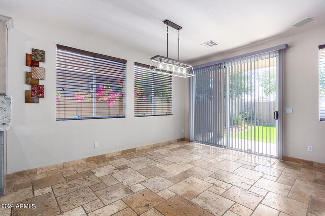 view of unfurnished dining area