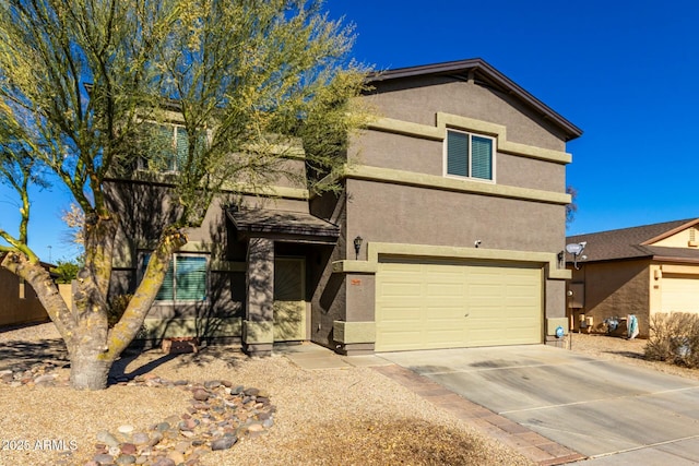 view of property with a garage