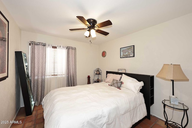 14605 S 35th Pl, Phoenix, AZ 85044 - bedroom featuring dark tile patterned floors and a ceiling fan