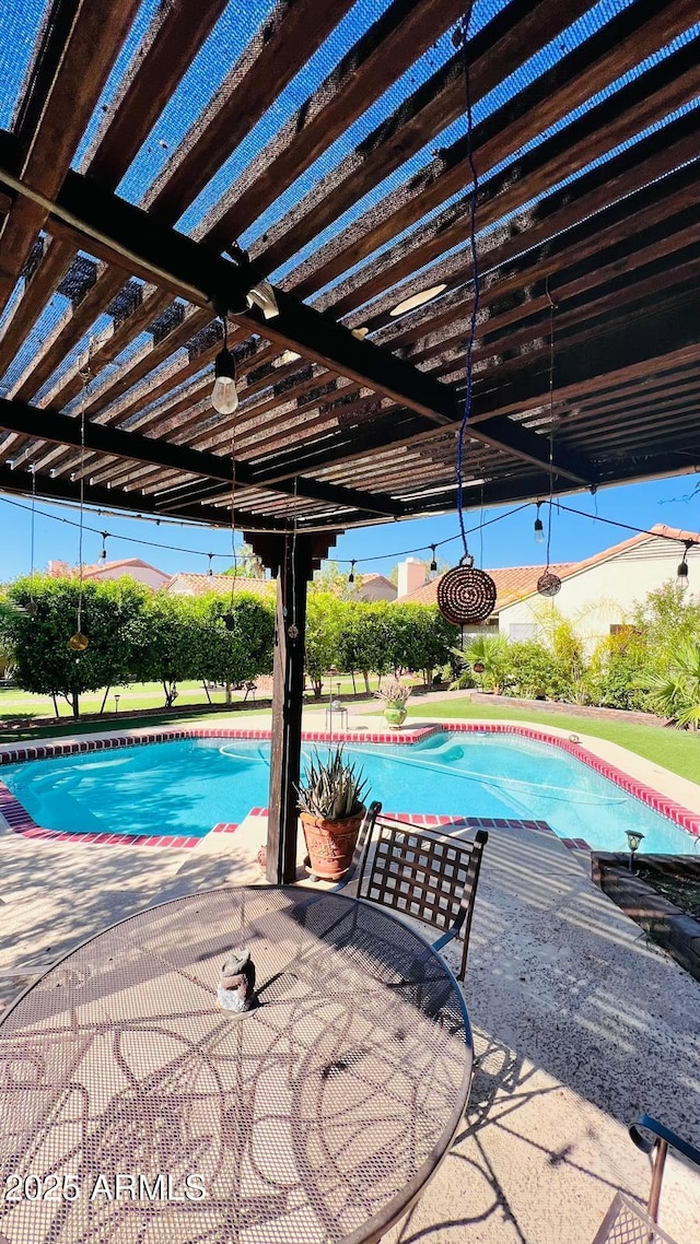 14605 S 35th Pl, Phoenix, AZ 85044 - view of swimming pool with a pergola and a patio area