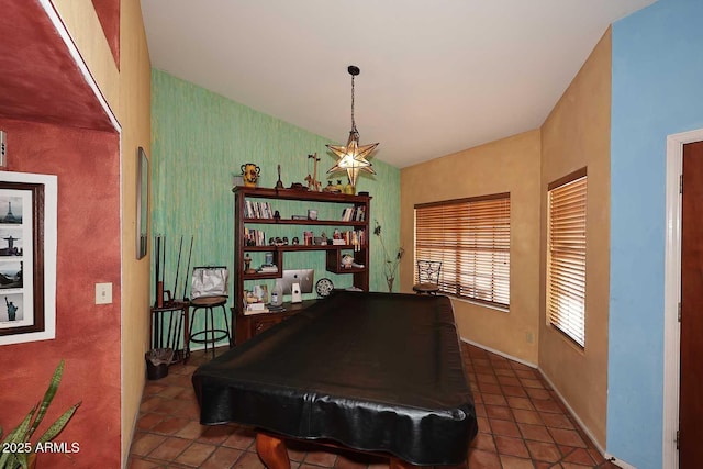14605 S 35th Pl, Phoenix, AZ 85044 - game room with tile patterned flooring, billiards table, and lofted ceiling