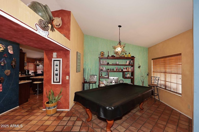14605 S 35th Pl, Phoenix, AZ 85044 - game room featuring pool table, baseboards, wallpapered walls, and tile patterned floors
