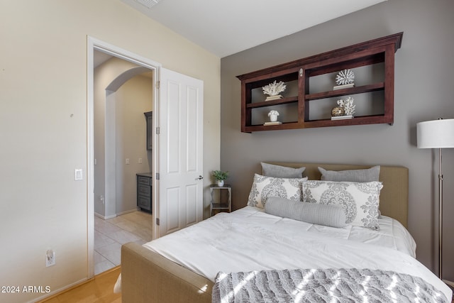 view of tiled bedroom