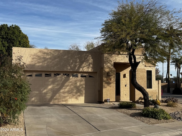 view of front of house with a garage