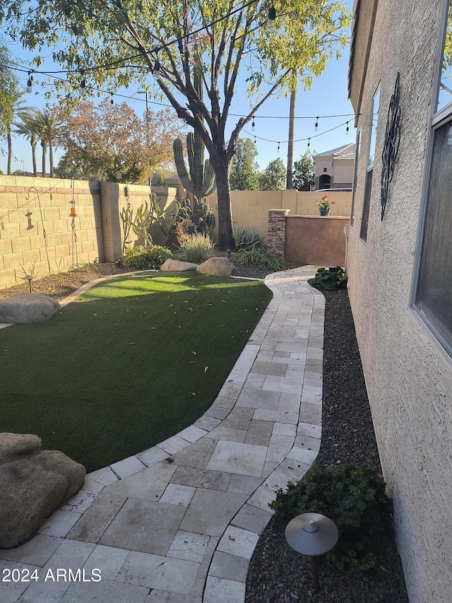 view of yard with a patio