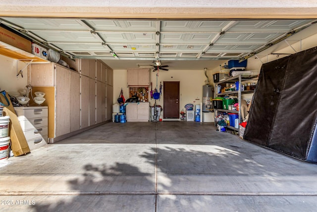 garage with water heater