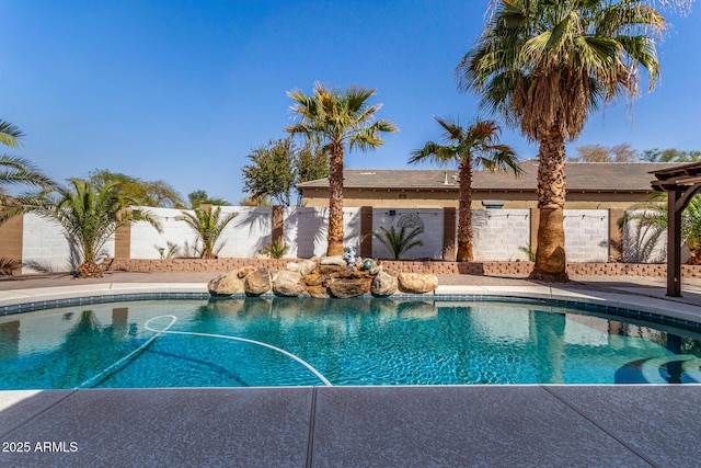 view of pool with a fenced backyard and a fenced in pool