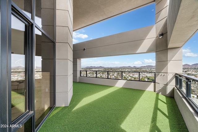 balcony with a mountain view