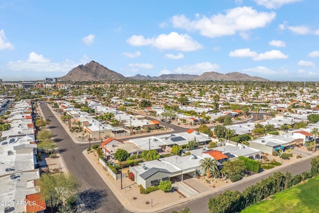 aerial view with a mountain view