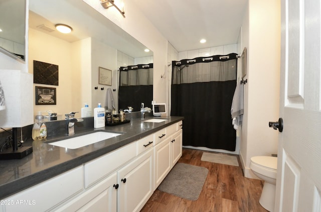 full bath featuring a sink, curtained shower, and toilet