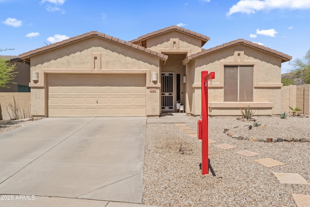 16404 S 18th Dr, Phoenix, AZ 85045 - view of front of house with an attached garage, driveway, stucco siding, and a tiled roof