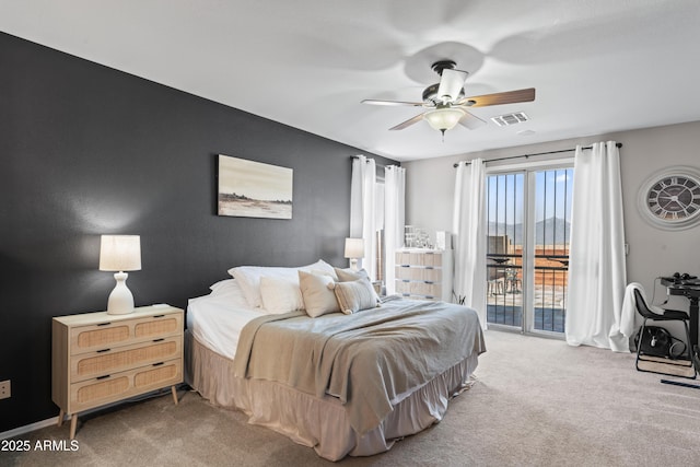 16404 S 18th Dr, Phoenix, AZ 85045 - carpeted bedroom featuring access to exterior and a ceiling fan