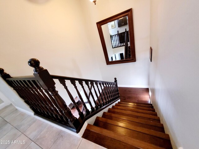 staircase with baseboards