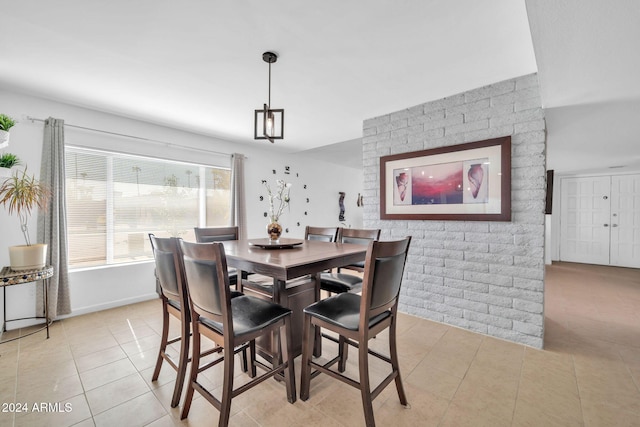 view of tiled dining space