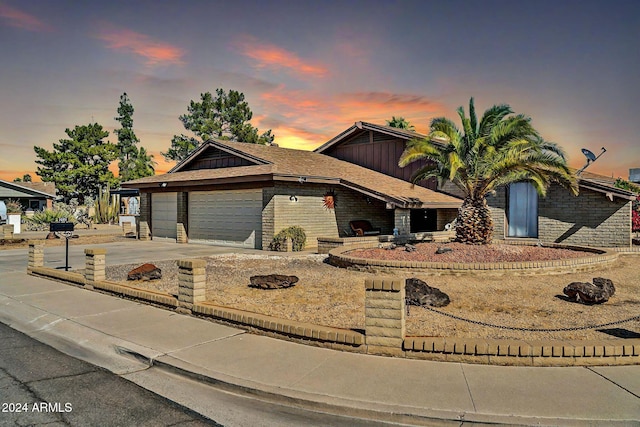 view of front facade with a garage