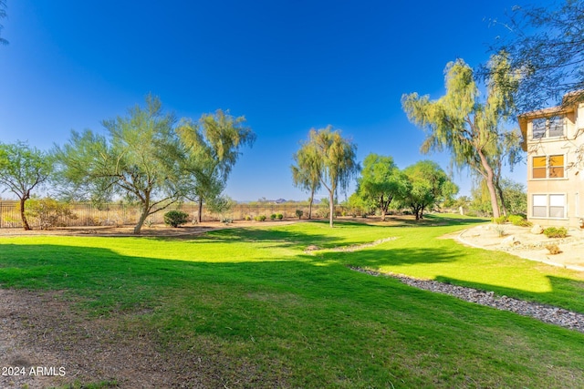 view of property's community featuring a yard