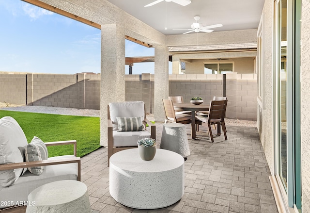 22319 W Monona Ln, Surprise, AZ 85387 - view of patio featuring a ceiling fan and outdoor dining area