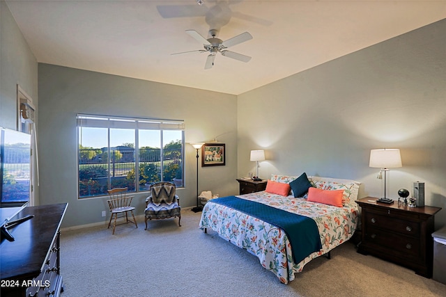 bedroom with carpet and ceiling fan