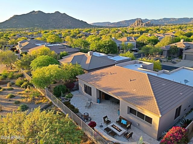 aerial view with a mountain view