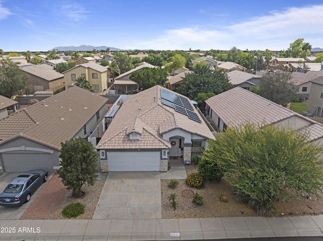 aerial view featuring a residential view