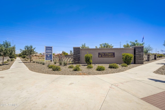 view of community sign