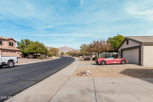 view of street with a mountain view