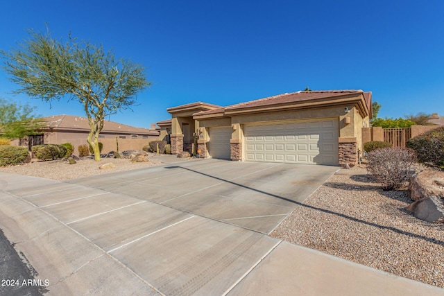 view of front facade with a garage