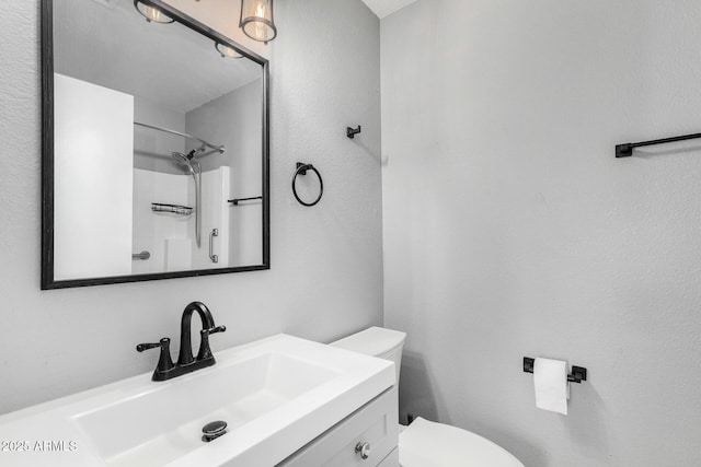 1180 W Rosal Ave, Apache Junction, AZ 85120 - full bathroom featuring toilet, vanity, and a shower