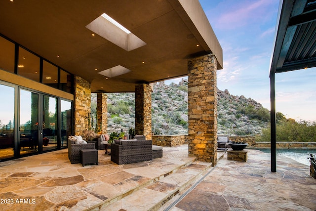 view of terrace with an outdoor hangout area