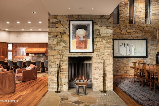 living room featuring hardwood / wood-style floors