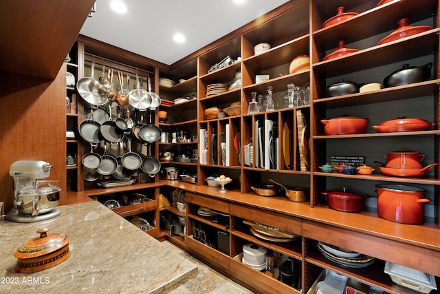 wine cellar featuring tile floors