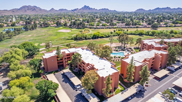 aerial view with a mountain view