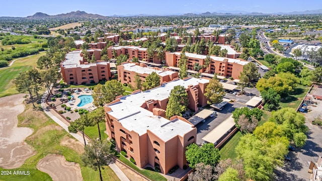 bird's eye view featuring a mountain view