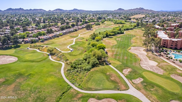 aerial view featuring a mountain view