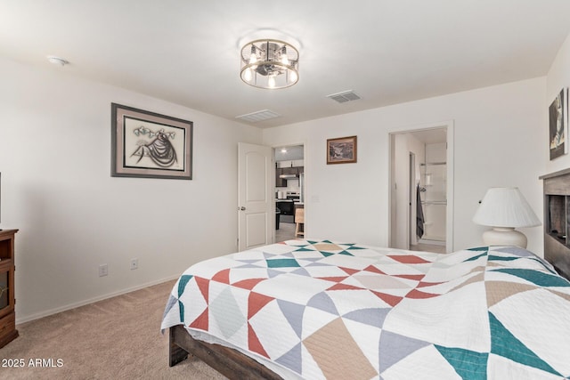 1617 W Pima Ct, Coolidge, AZ 85128 - carpeted bedroom featuring a fireplace and baseboards