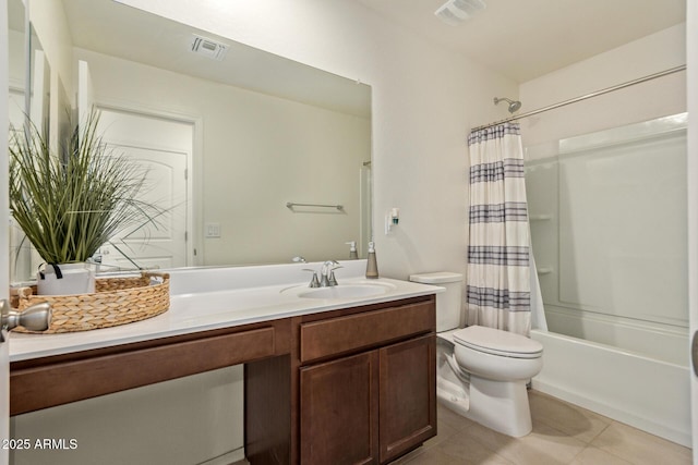 1617 W Pima Ct, Coolidge, AZ 85128 - full bathroom with vanity, shower / tub combo, and tile patterned flooring