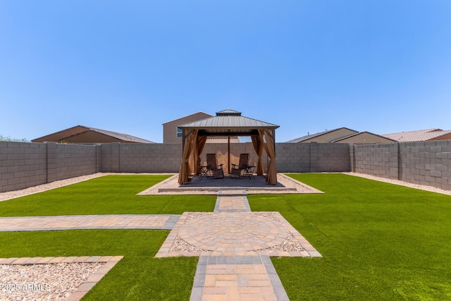 1617 W Pima Ct, Coolidge, AZ 85128 - fenced backyard featuring a gazebo and a patio