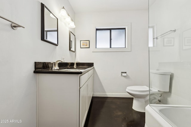 2740 N 21st Dr, Phoenix, AZ 85009 - full bathroom featuring toilet, vanity, baseboards, and plenty of natural light