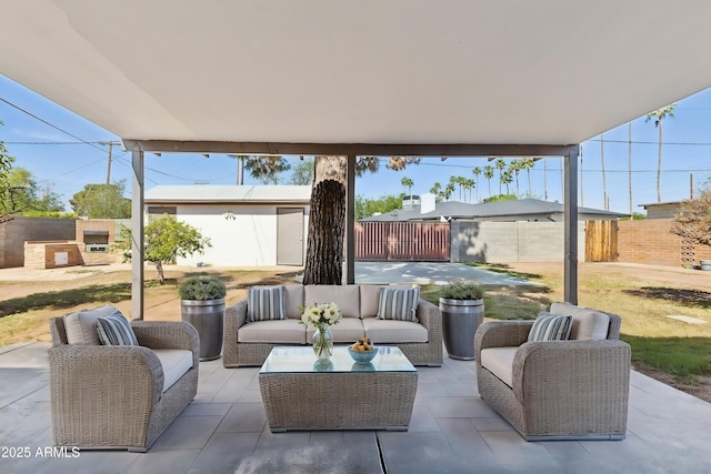 2740 N 21st Dr, Phoenix, AZ 85009 - view of patio / terrace with a fenced backyard and an outdoor living space