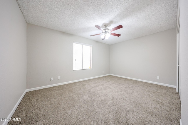 7439 E Ed Rice Ave, Mesa, AZ 85208 - carpeted spare room with ceiling fan, a textured ceiling, and baseboards