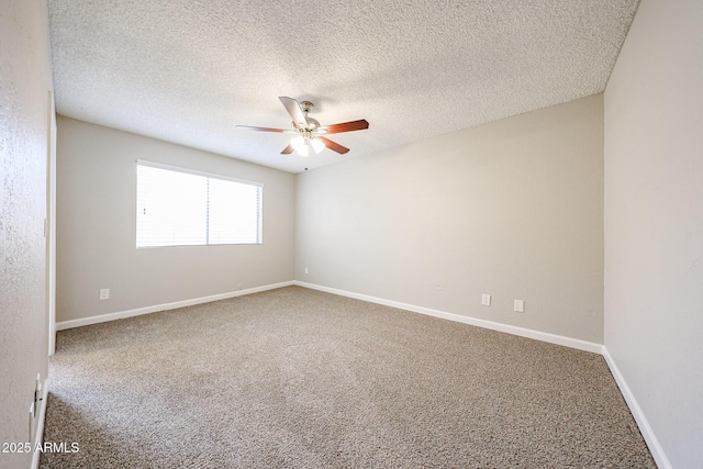 7439 E Ed Rice Ave, Mesa, AZ 85208 - empty room featuring ceiling fan, carpet floors, a textured ceiling, and baseboards