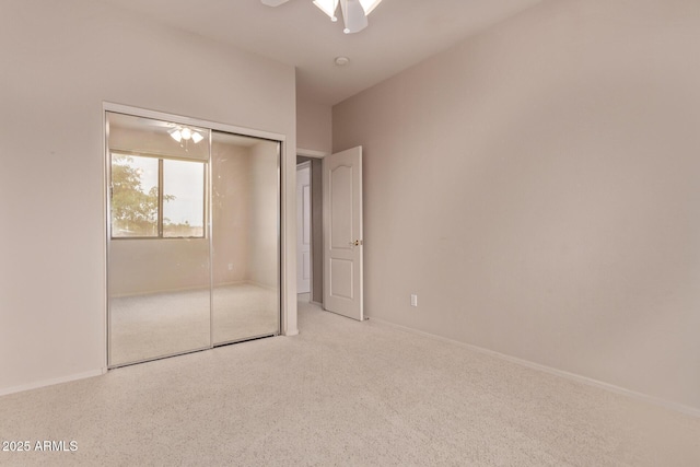 21373 N 94th Ave, Peoria, AZ 85382 - unfurnished bedroom featuring a ceiling fan, baseboards, carpet, and a closet